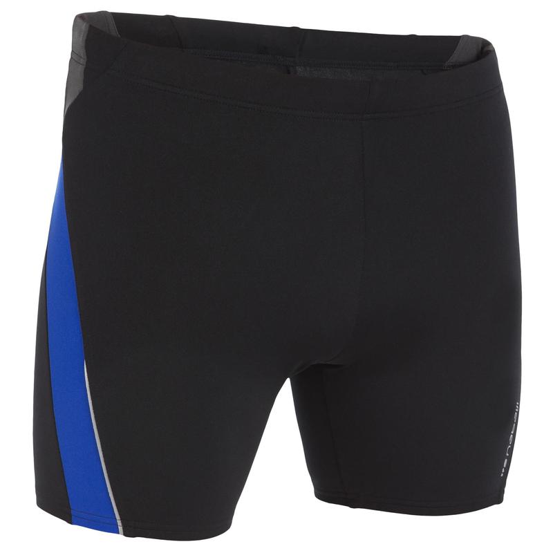 Badehose Boxer Long Herren schwarz/blau