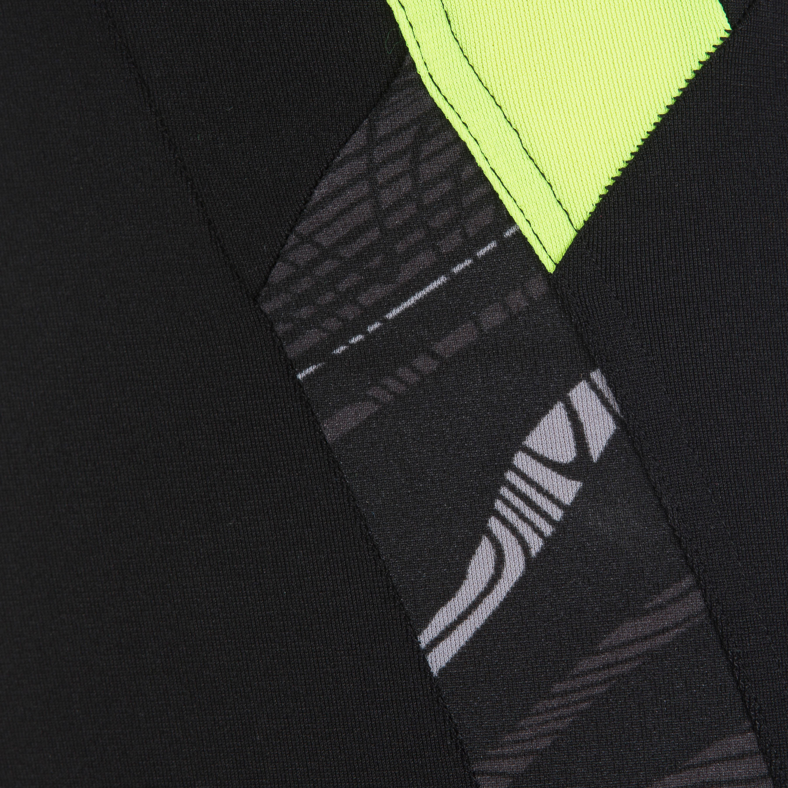 MEN'S LONG SWIMMING BOXERS - BLACK / YELLOW 7/8