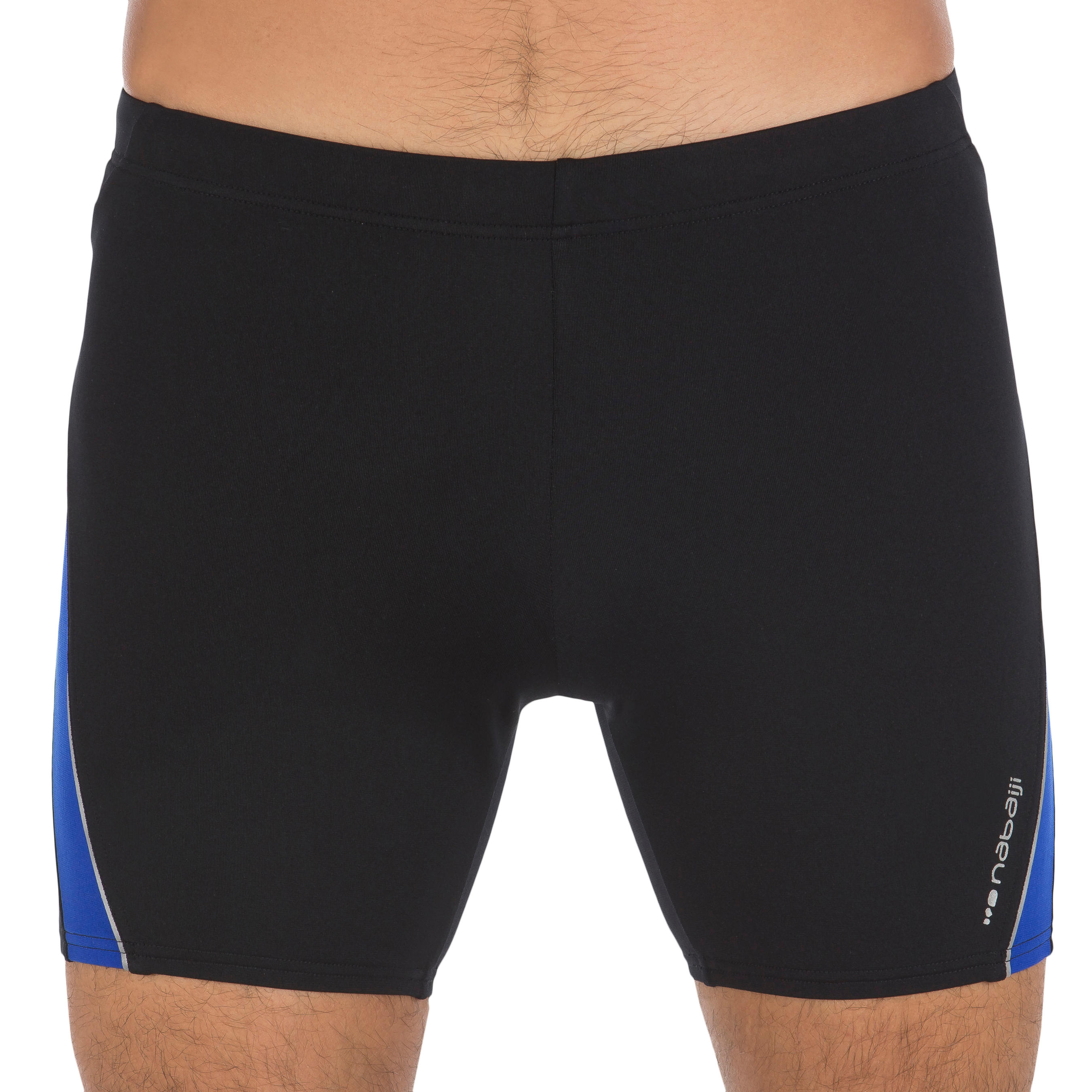 MEN'S LONG SWIMMING BOXERS - BLACK / BLUE 2/9