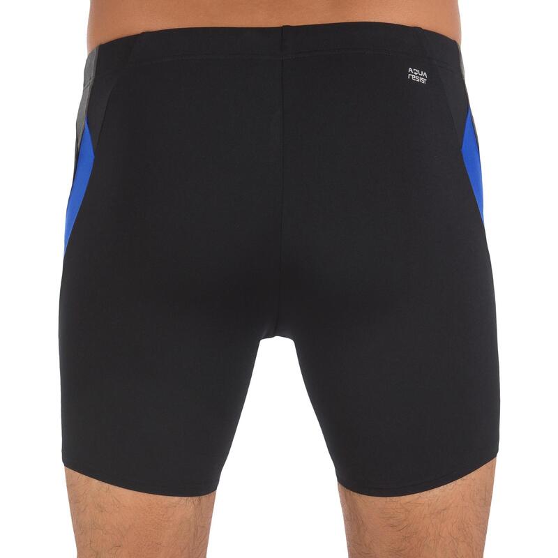 Badehose Boxer Long Herren schwarz/blau