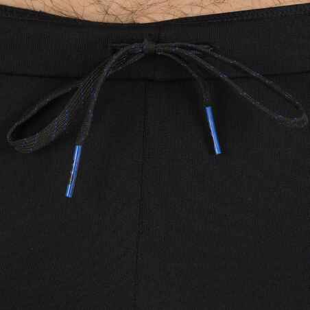 MEN'S LONG SWIMMING BOXERS - BLACK / BLUE