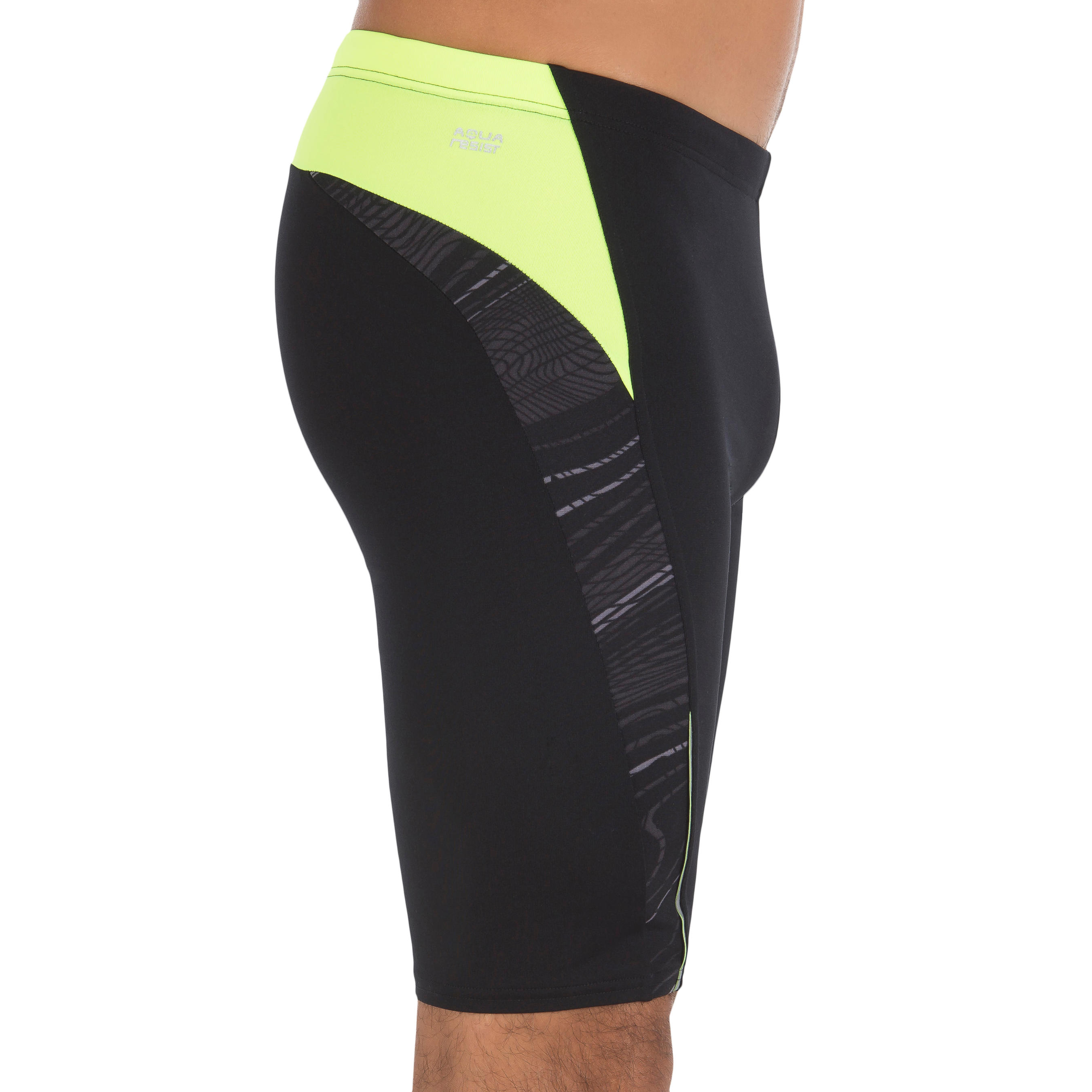 MEN'S JAMMER 500 FIRST SWIMSUIT ALLFREK BLACK YELLOW 4/5