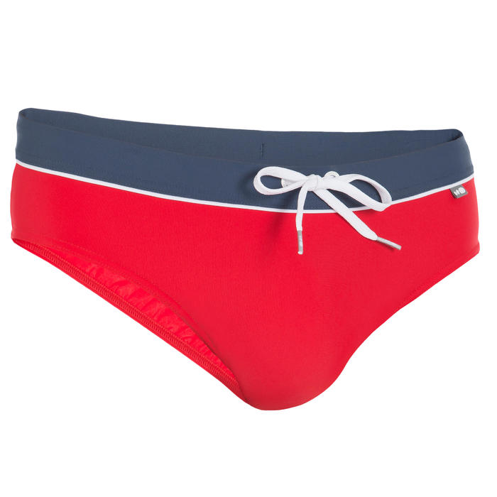 MAILLOT DE BAIN HOMME SLIP BSIMPLE PEP ROUGE GRIS Nabaiji Decathlon