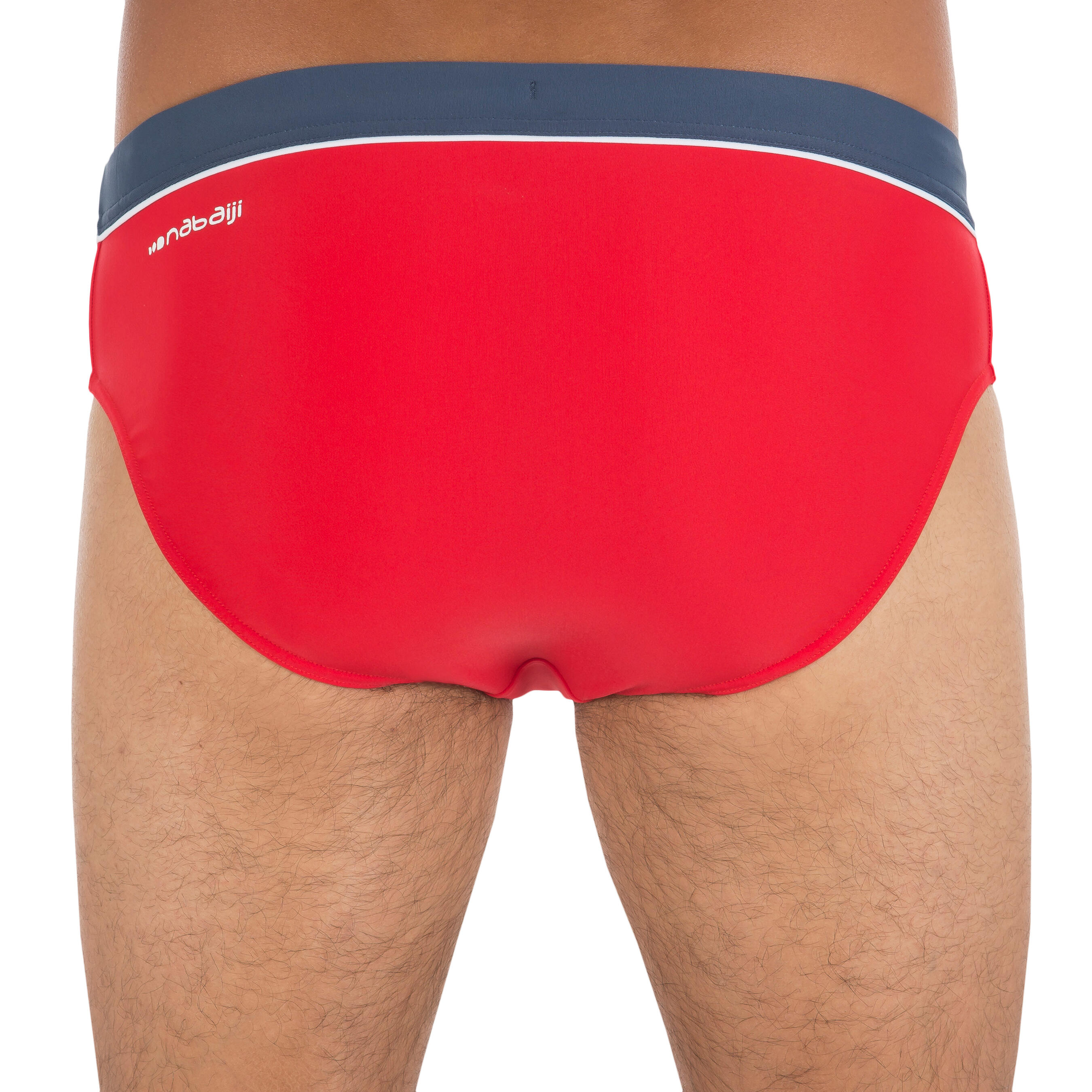 B-SIMPLE MEN'S PEP SWIMMING TRUNKS - RED GREY 3/7