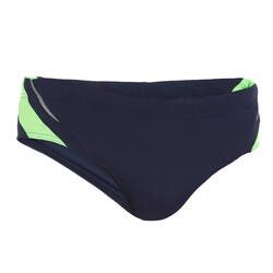 MAILLOT DE BAIN NATATION HOMME SLIP 900 YOKE DK BLEU VERT