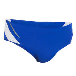 MAILLOT DE BAIN NATATION HOMME SLIP 900 YOKE BLEU BLANC