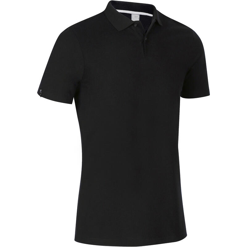 Polo Golf Hombre Negro Manga Corta