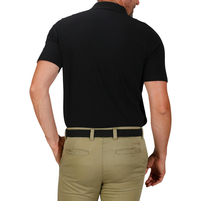 Polo Golf Hombre Negro Manga Corta