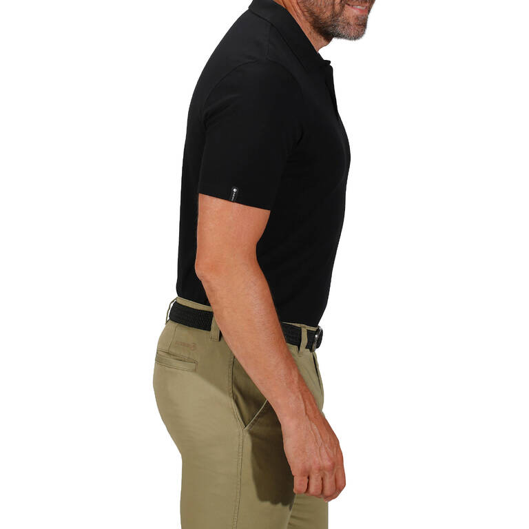 Men's golf short-sleeved polo shirt MW500 black