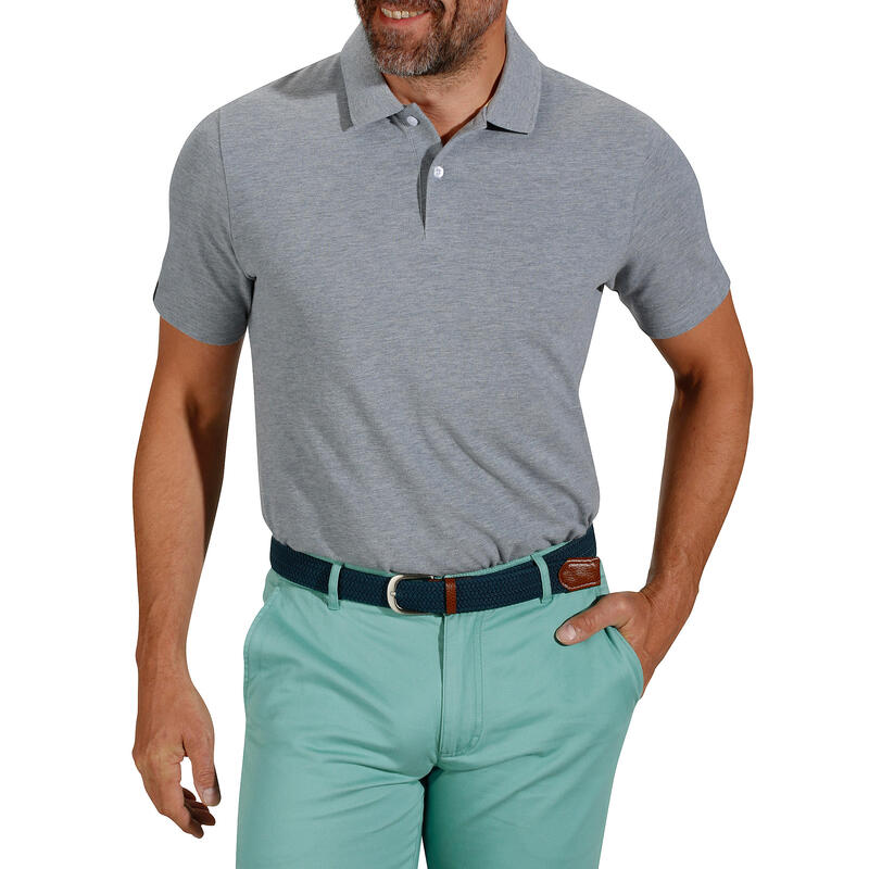 Polo de golf manches courtes homme MW500 gris chiné