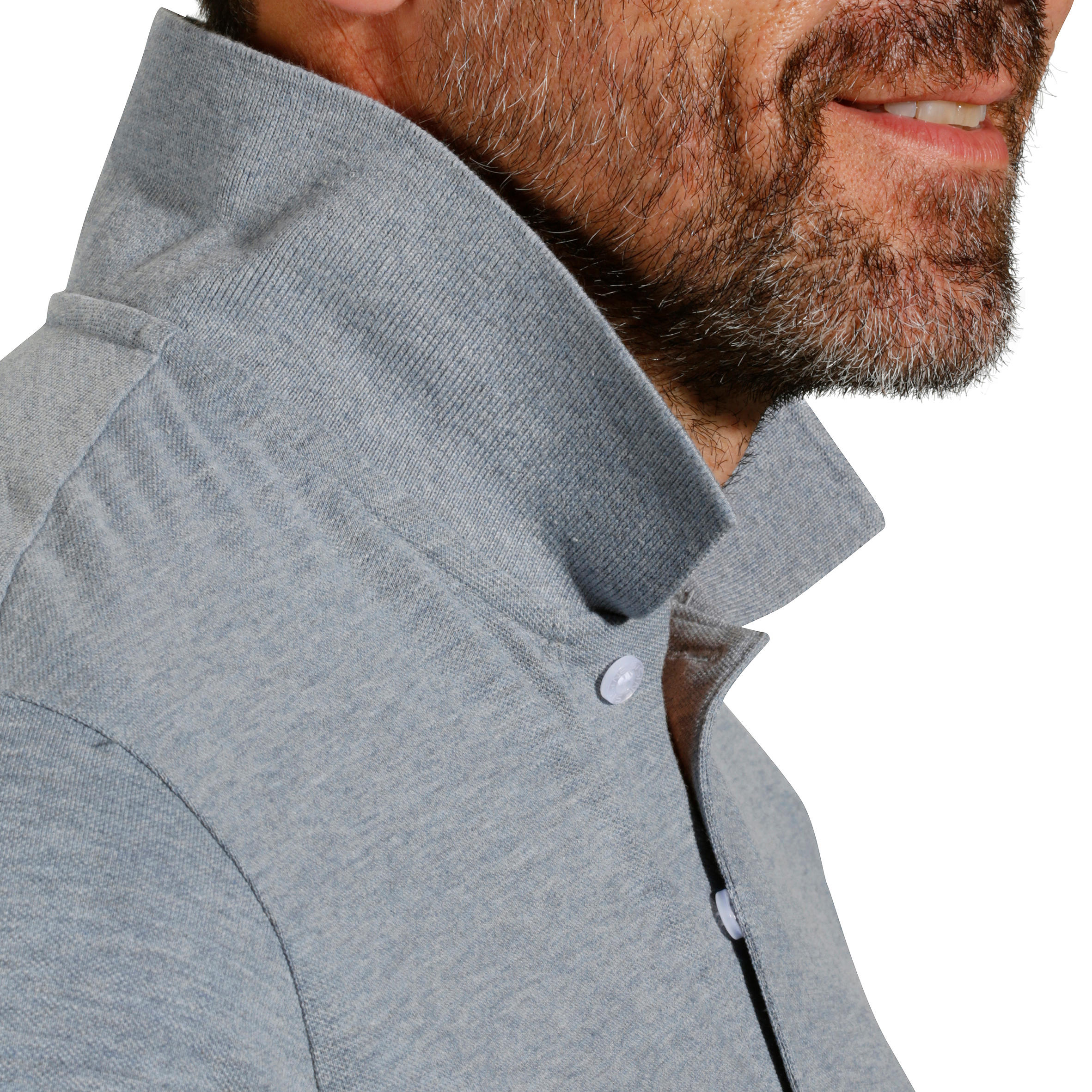 Men's golf short-sleeved polo shirt MW500 mottled grey 30/39