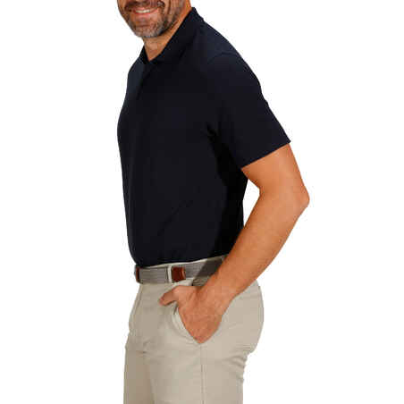 Men's golf short-sleeved polo shirt MW500 navy blue