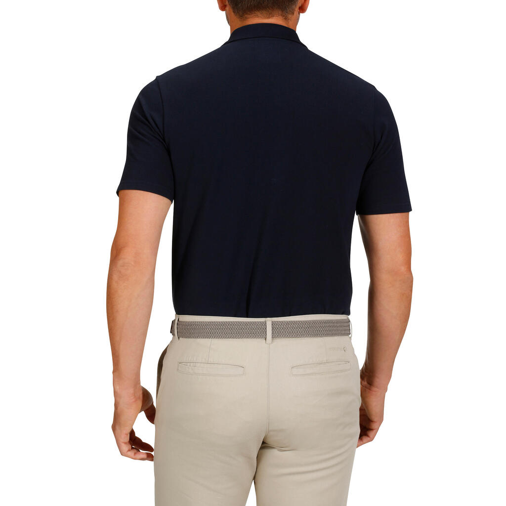 Men's golf short-sleeved polo shirt MW500 navy blue