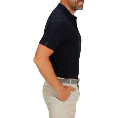 Men's golf short-sleeved polo shirt MW500 navy blue