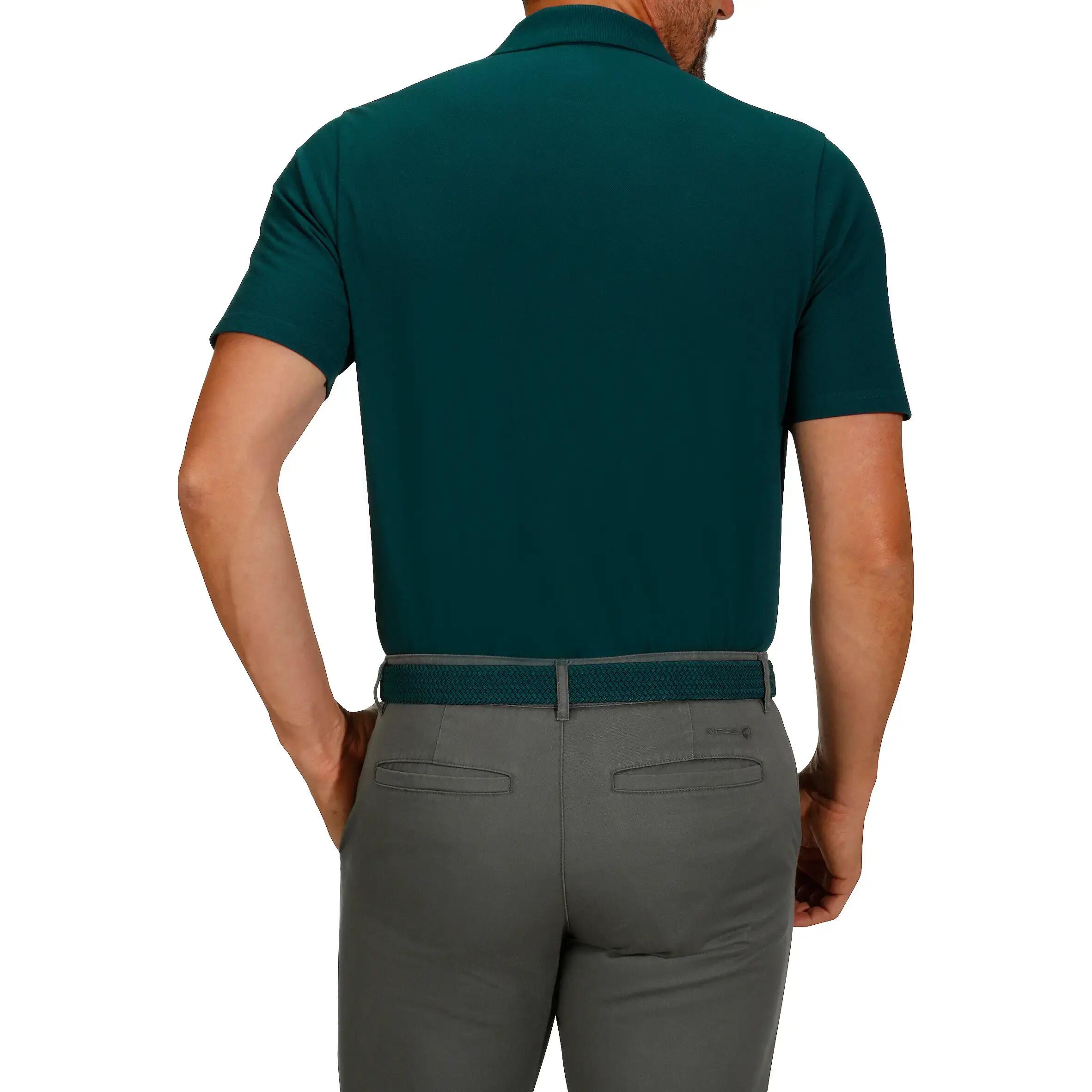 Men Golf Polo T-Shirt Cotton Regular Fit Green MW500 -  5
