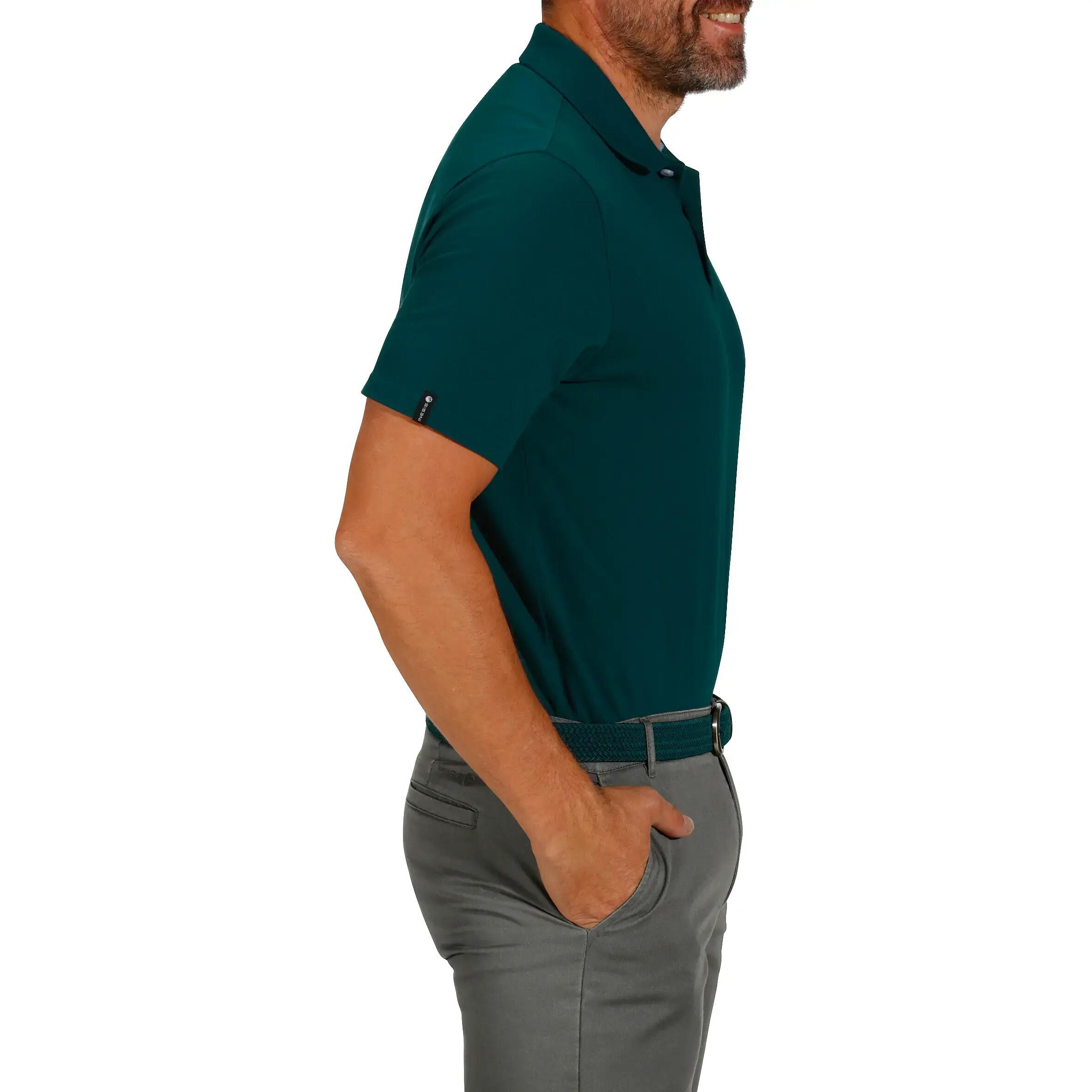 Men Golf Polo T-Shirt Cotton Regular Fit Green MW500 -  4