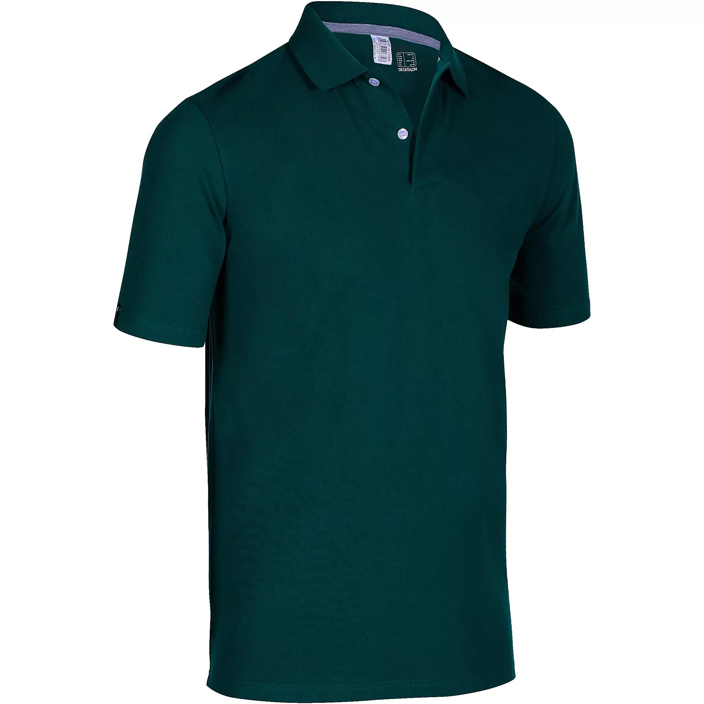 Men Golf Polo T-Shirt Cotton Regular Fit Green MW500 -  3