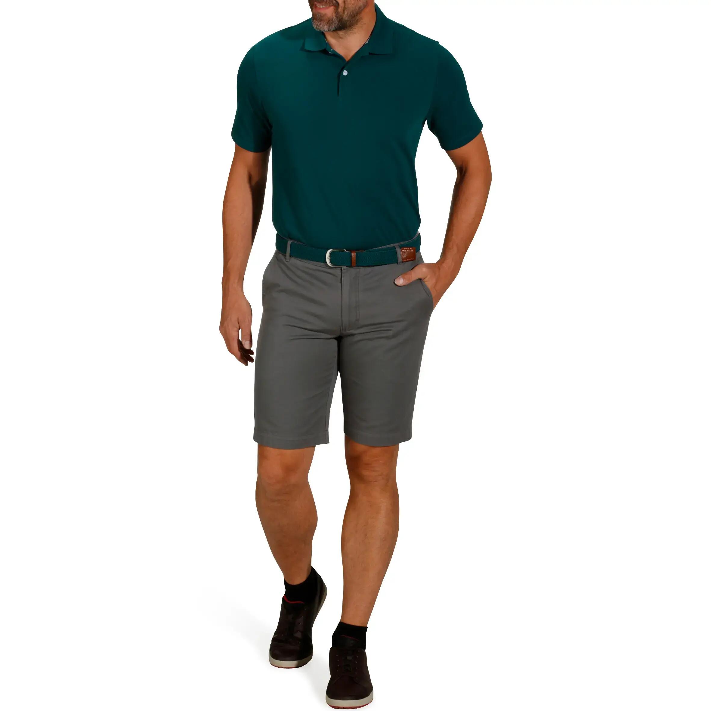Men Golf Polo T-Shirt Cotton Regular Fit Green MW500 -  2