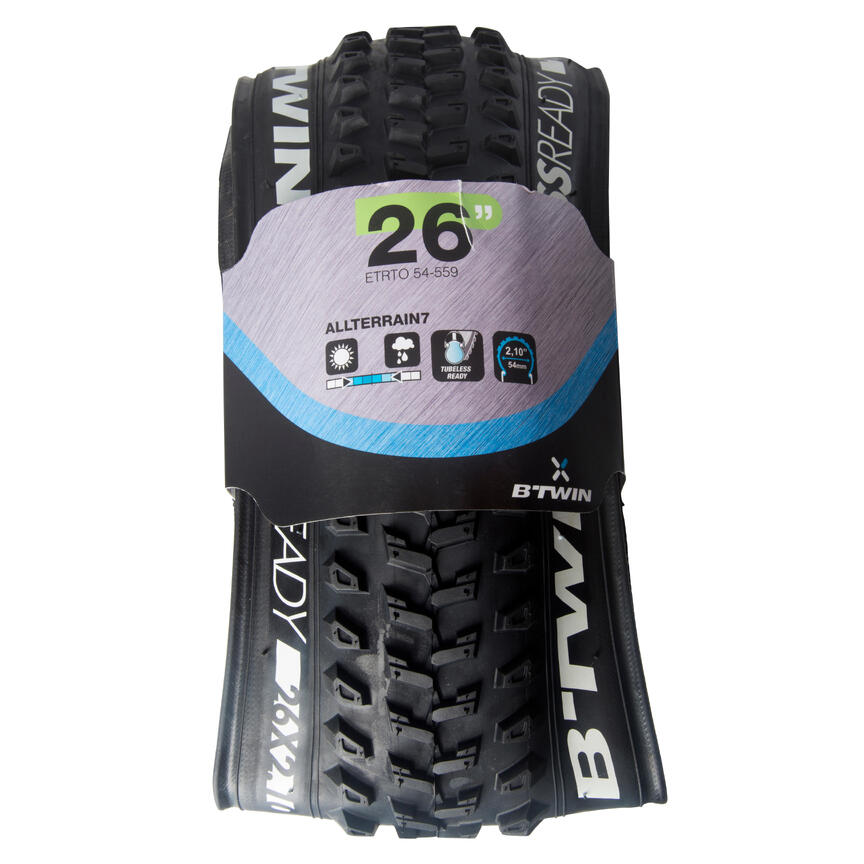 PNEU VTT ALL TERRAIN 9 SPEED 26x2.10 TUBELESS READY / ETRTO 54559 Rockrider Decathlon