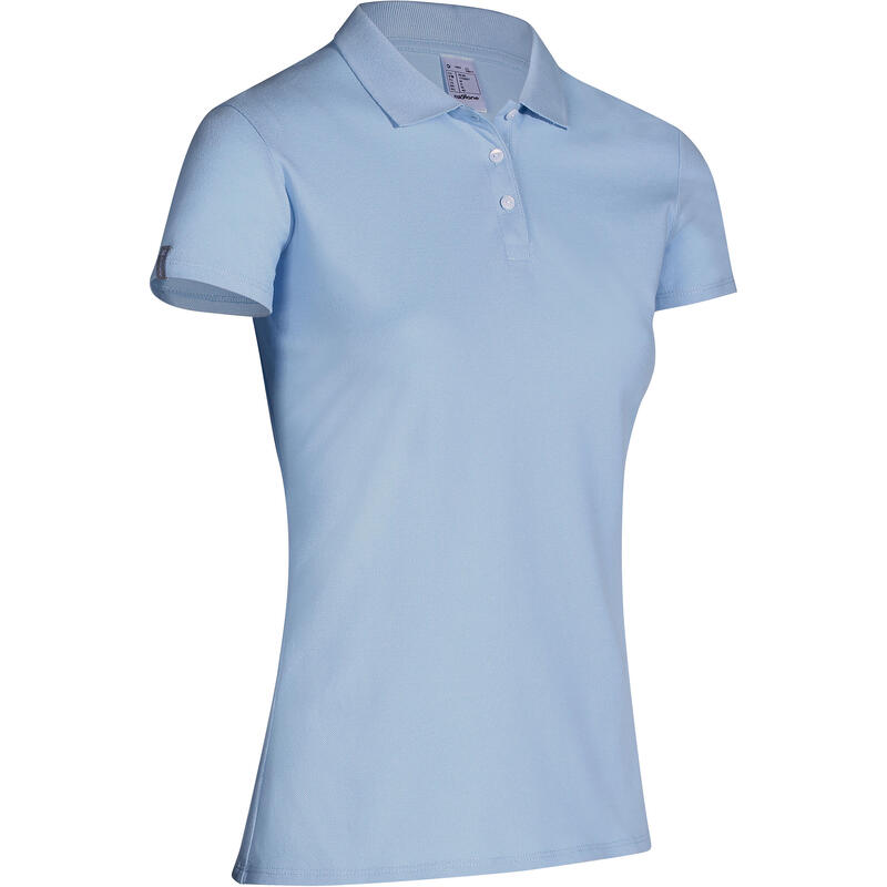 Tricou Polo golf bumbac MW100 Negru Damă