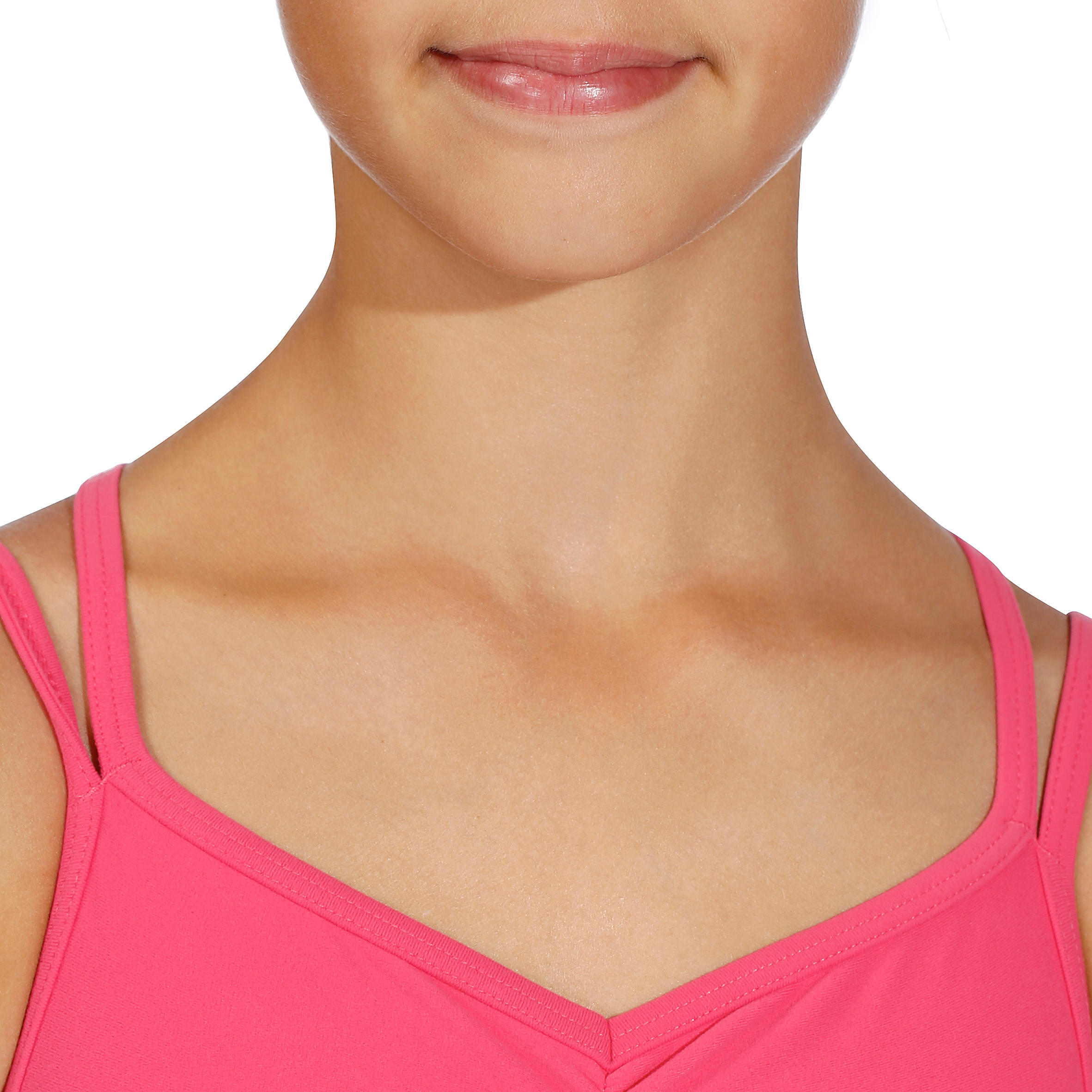 Sylvia Girls' Ballet Leotard with Thin Straps - Fuchsia 6/12