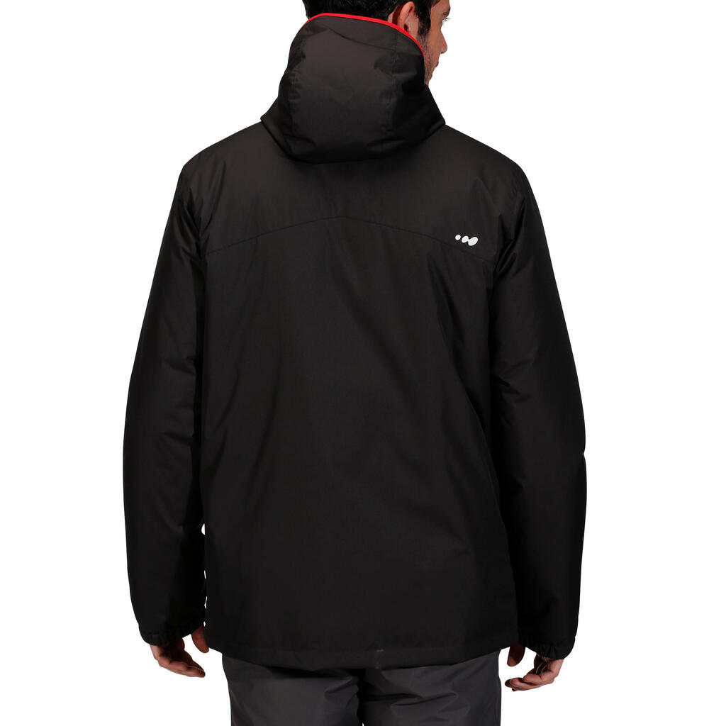 Skijacke Piste 100 Herren schwarz