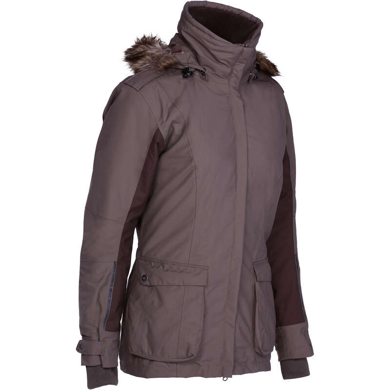 COLD WEATHER WOMEN RIDING JACKETS Horse Riding - PADDOCK WOMENS JACKET BROWN FOUGANZA - Horse Riding