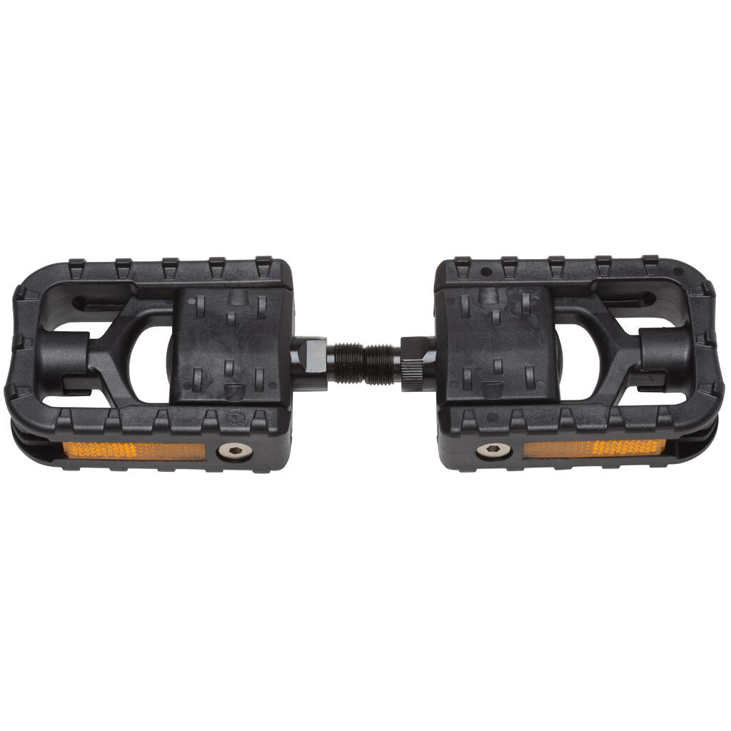 City Bike Resin Folding Platform Pedals - Black