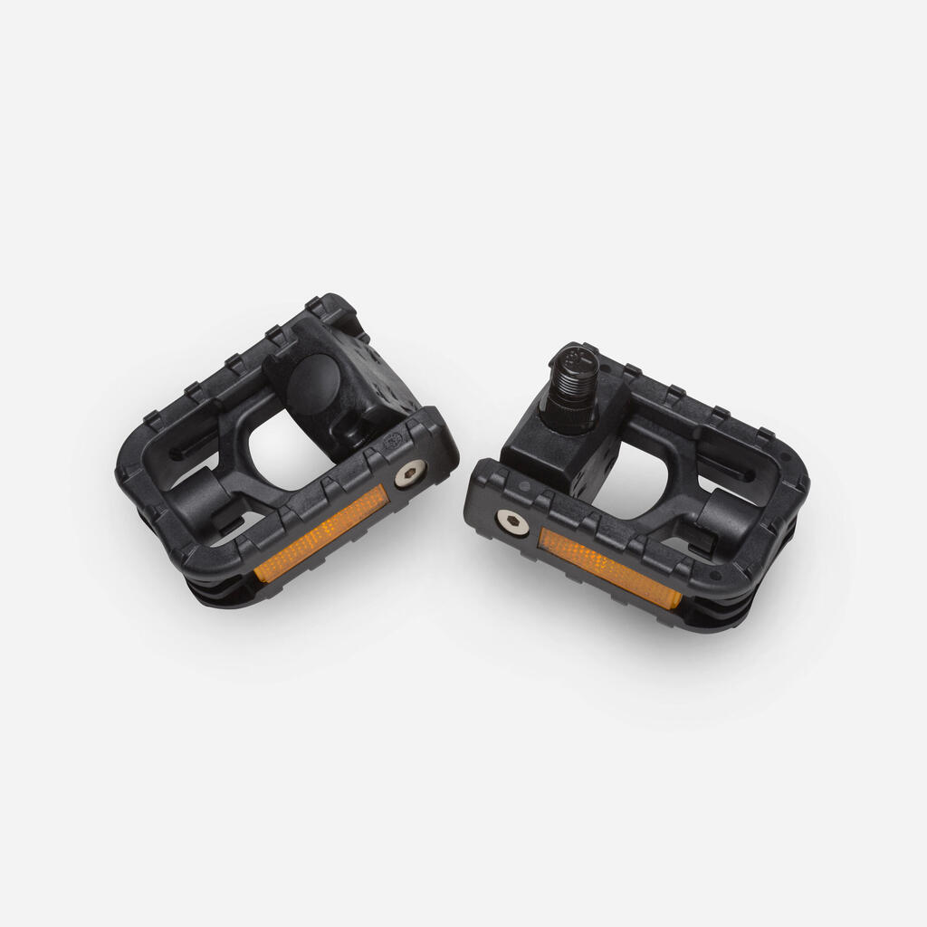 City Bike Resin Folding Platform Pedals - Black