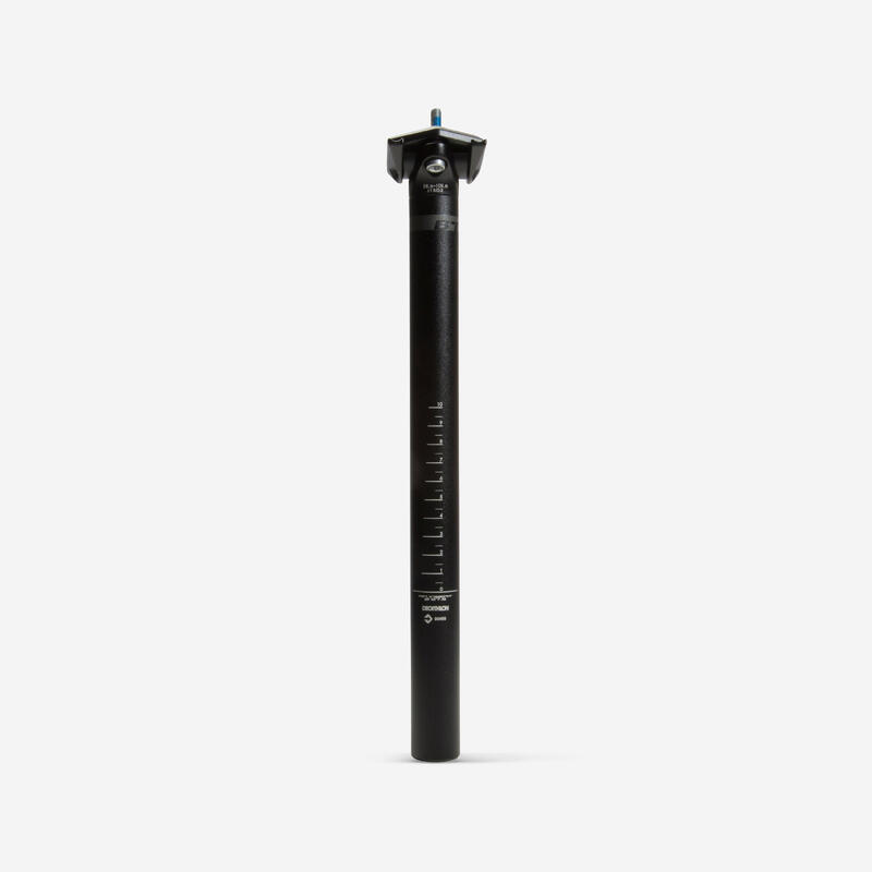 Zadelpen diameter 27,2 mm met adapter 29,8 tot 33 mm zwart