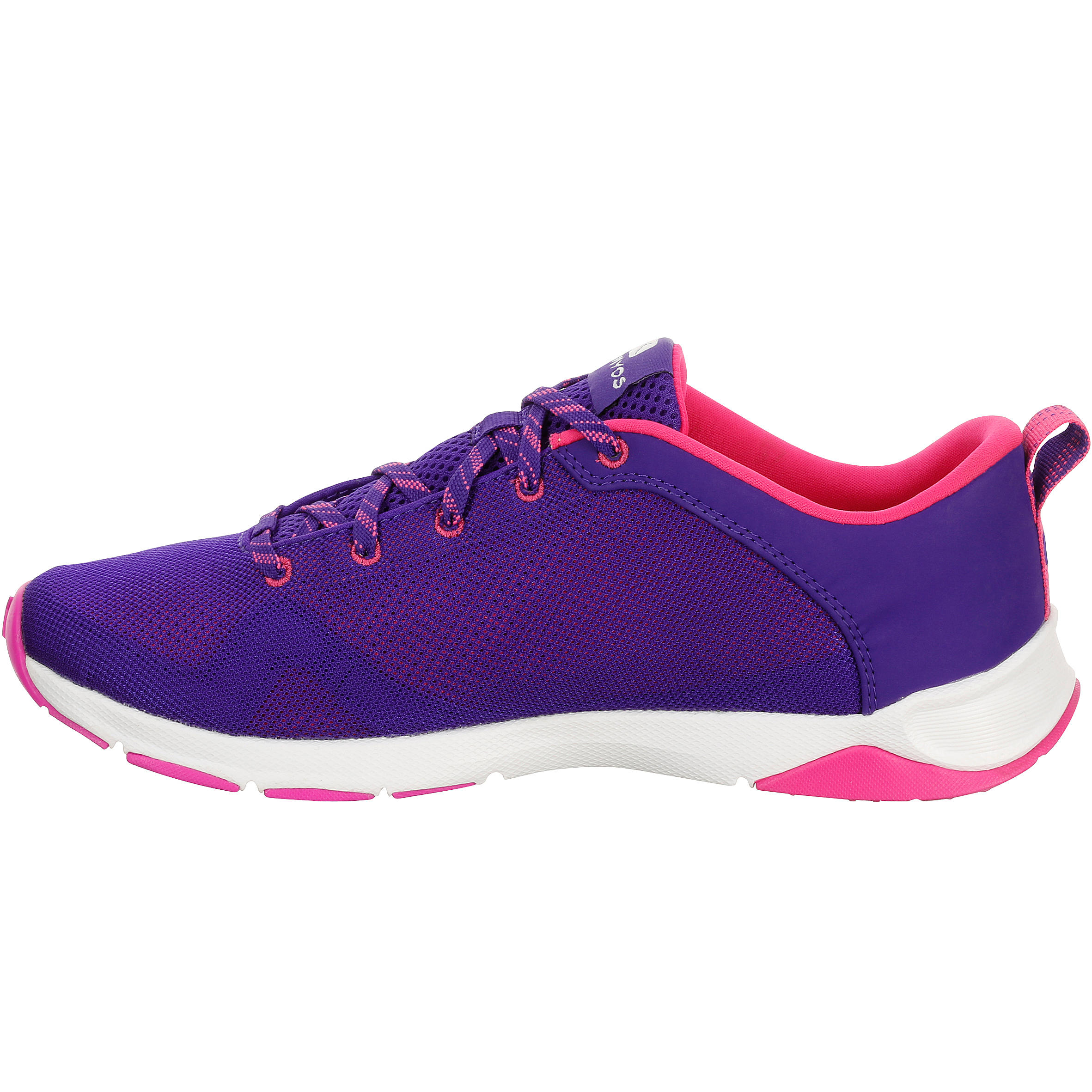 purple and pink tennis shoes