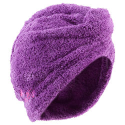 Serviette cheveux violette en microfibre douce