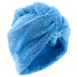 Serviette cheveux bleue cina en microfibre douce