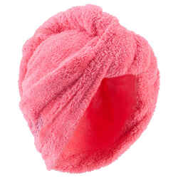Serviette de bain microfibre douce pour cheveux rose clair - Decathlon