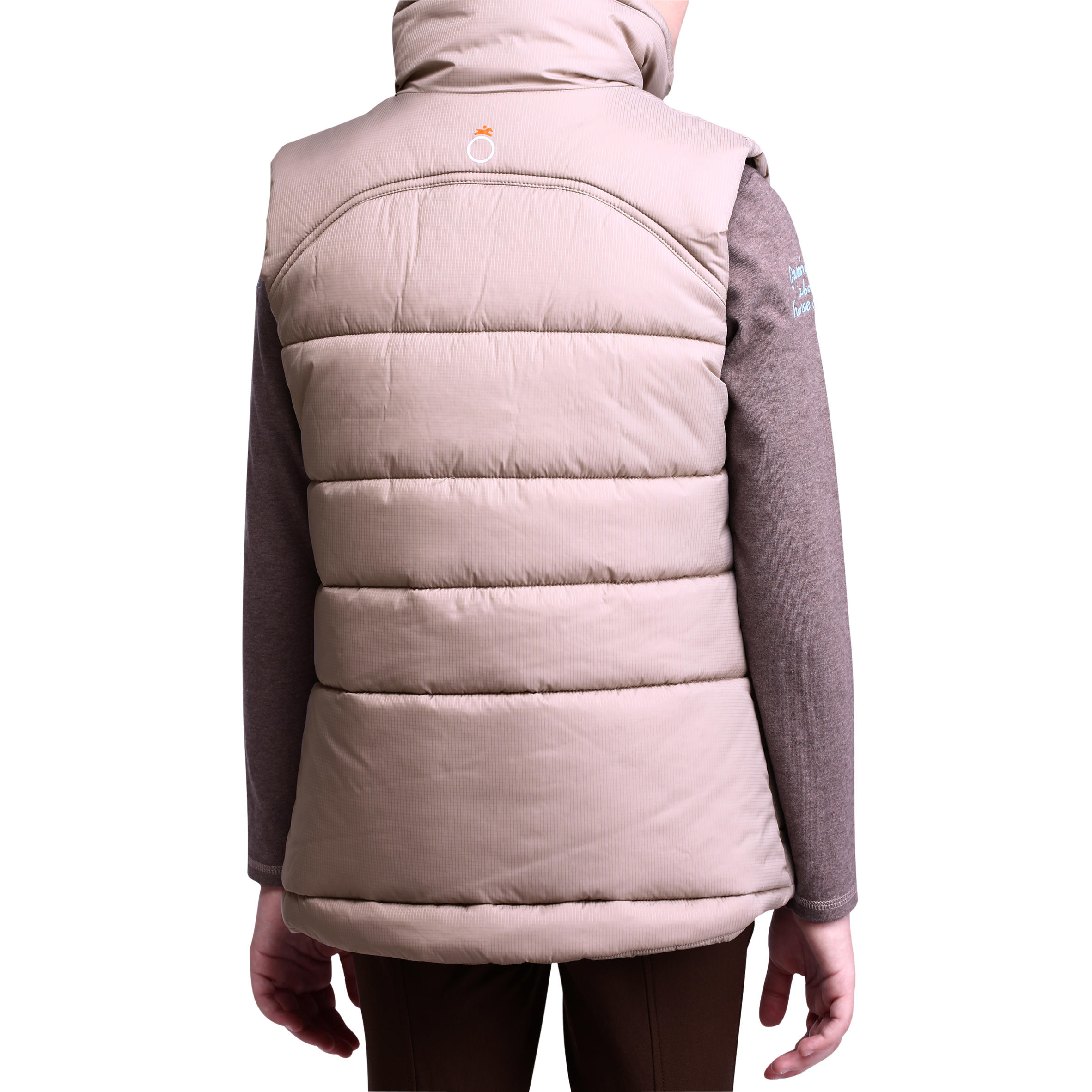 Paddock Kids' Warm Horse Riding Gilet - Beige 5/18
