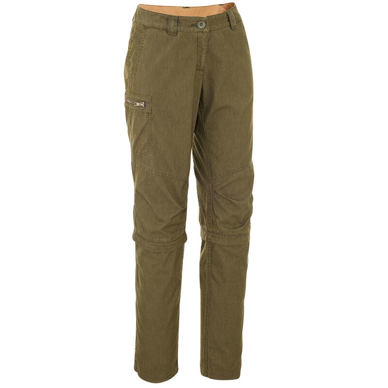 Pantalon Modulabil Trekking călătorie TRAVEL100 Albastru Damă