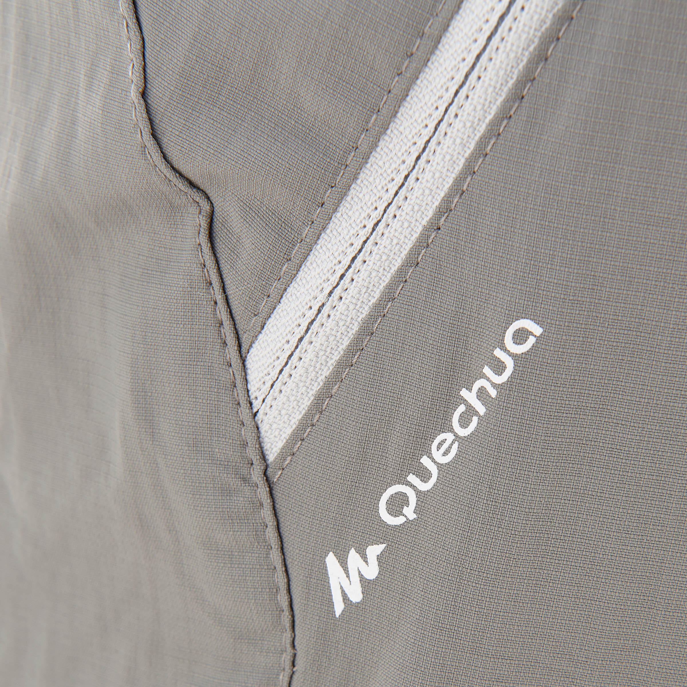 Women's Forclaz 100 modular grey trekking trousers 11/15