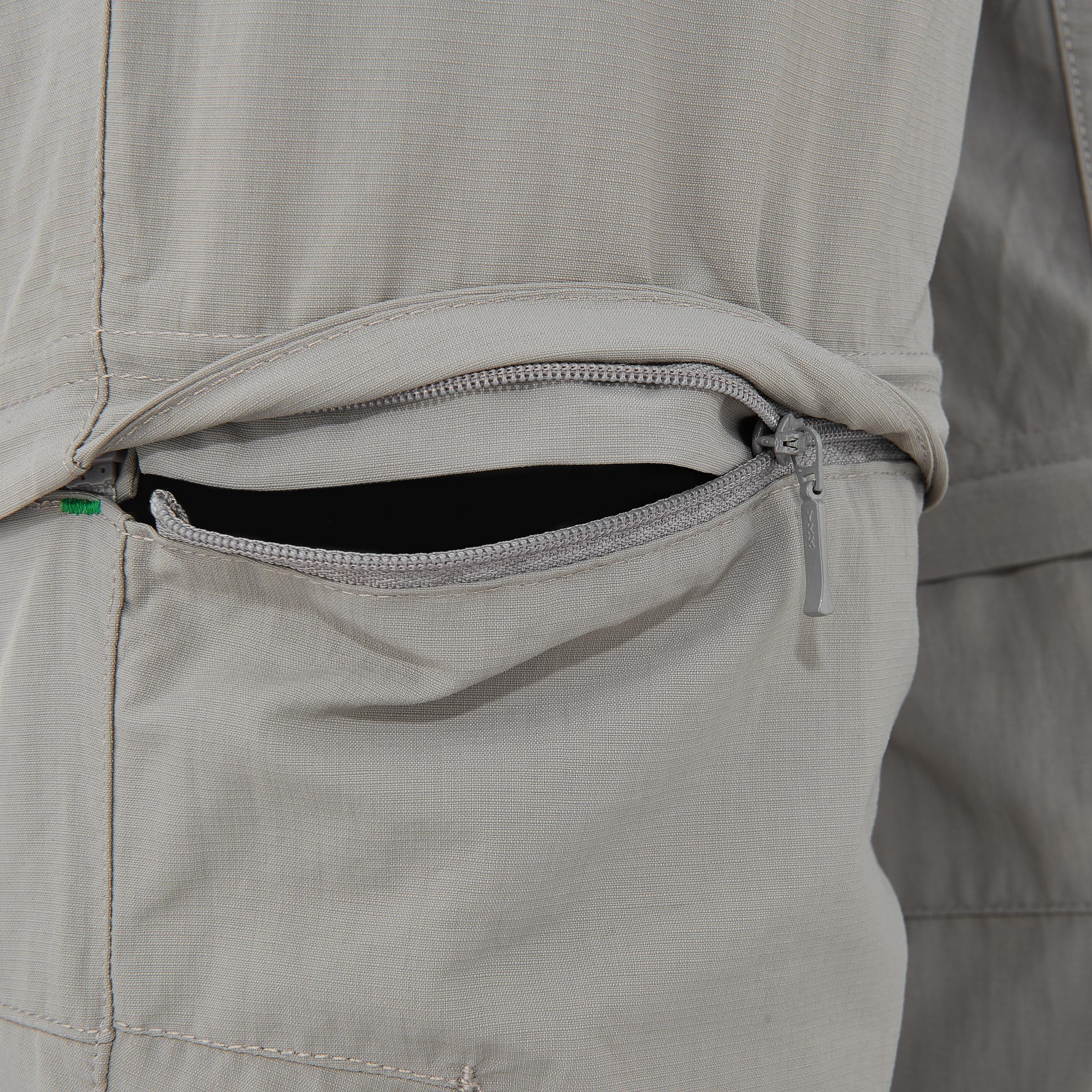 Women's Forclaz 100 modular grey trekking trousers 8/15
