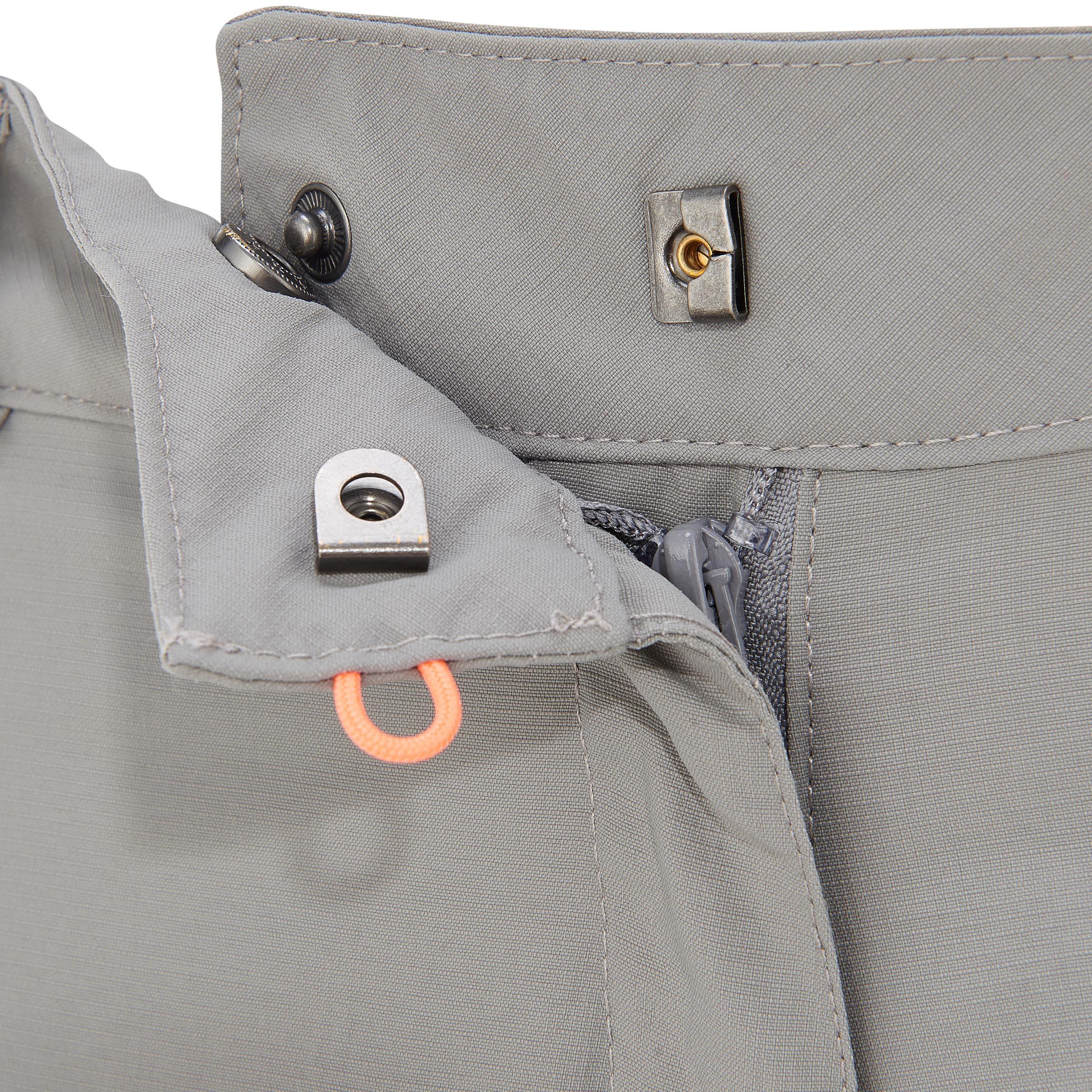 Women's Forclaz 100 modular grey trekking trousers 9/15