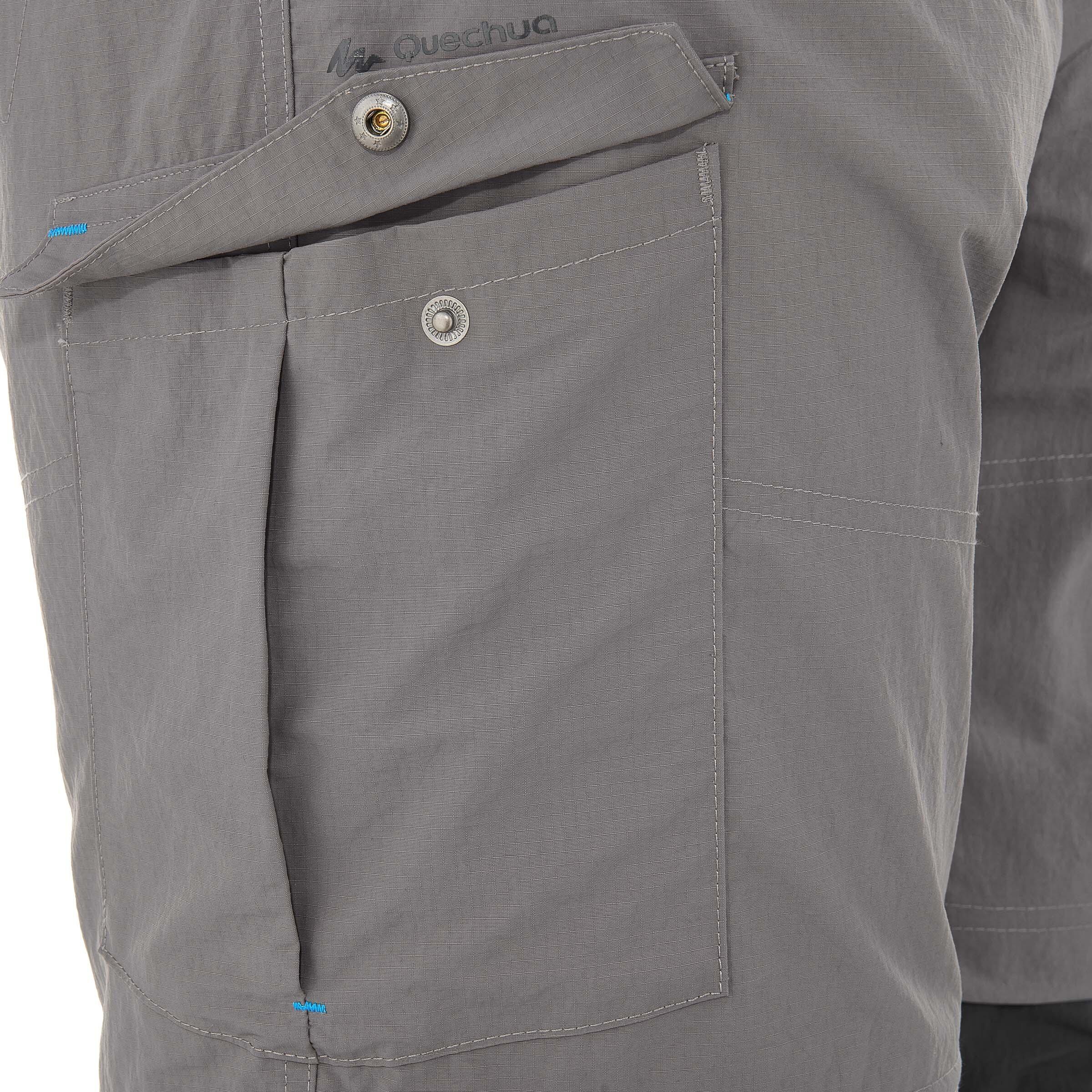 Forclaz 100 convertible hiking trousers - Light Grey 9/19