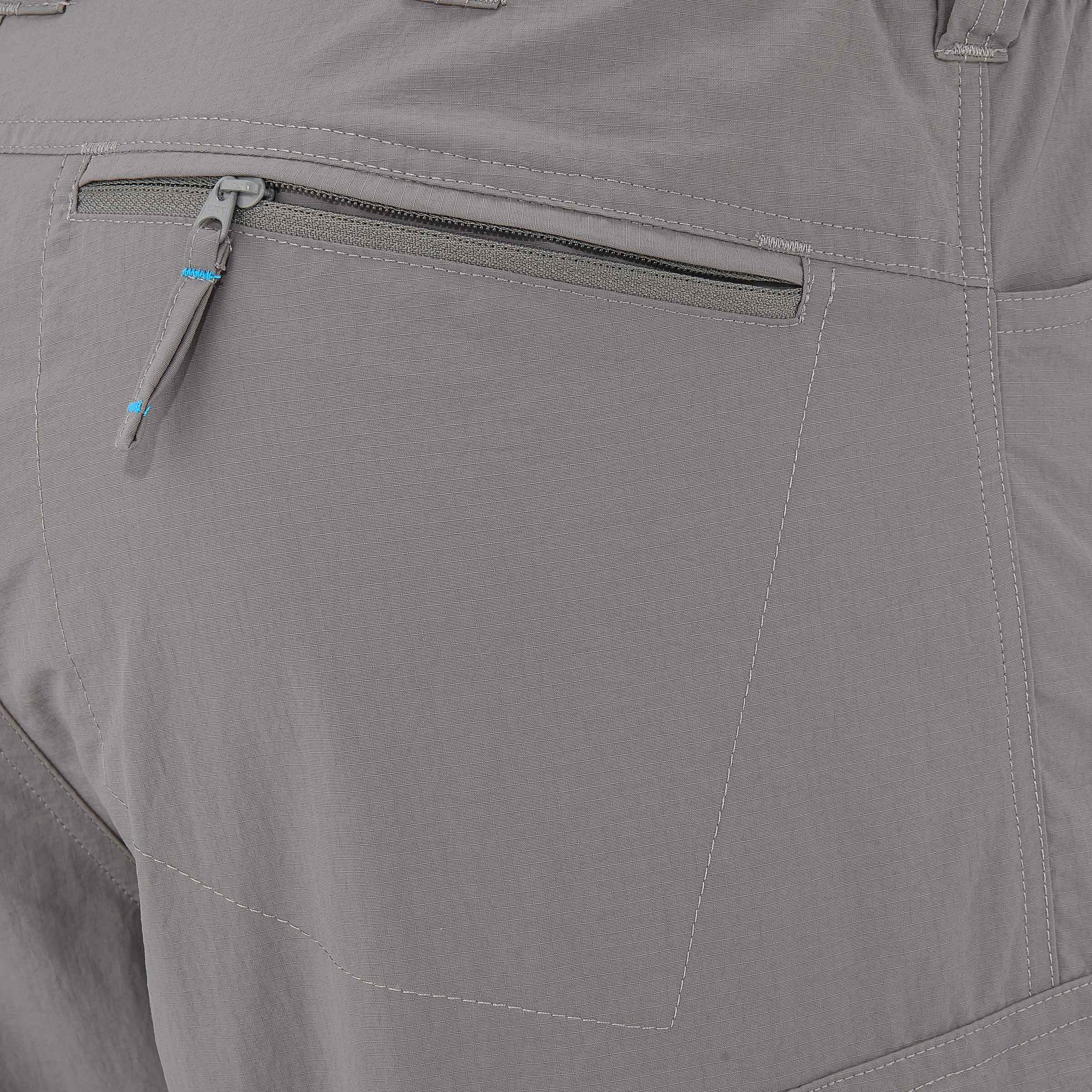 Forclaz 100 convertible hiking trousers - Light Grey 12/19