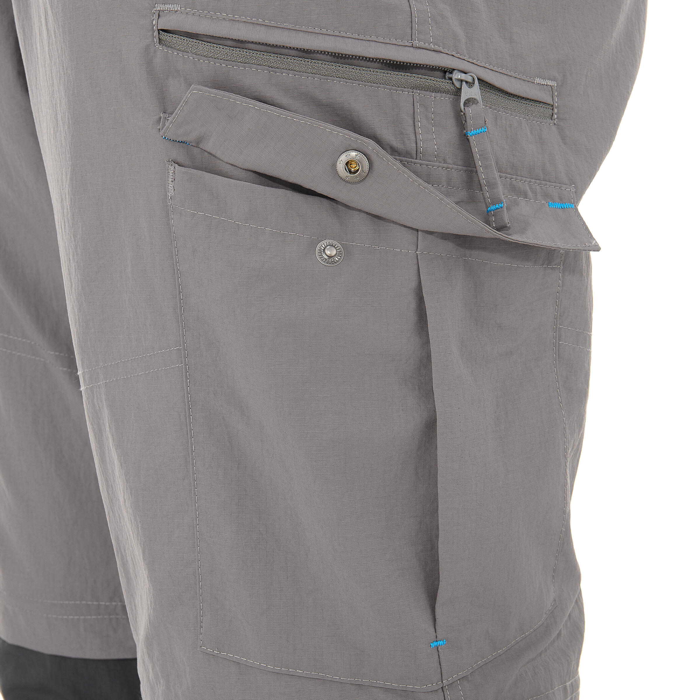 Forclaz 100 convertible hiking trousers - Light Grey 15/19