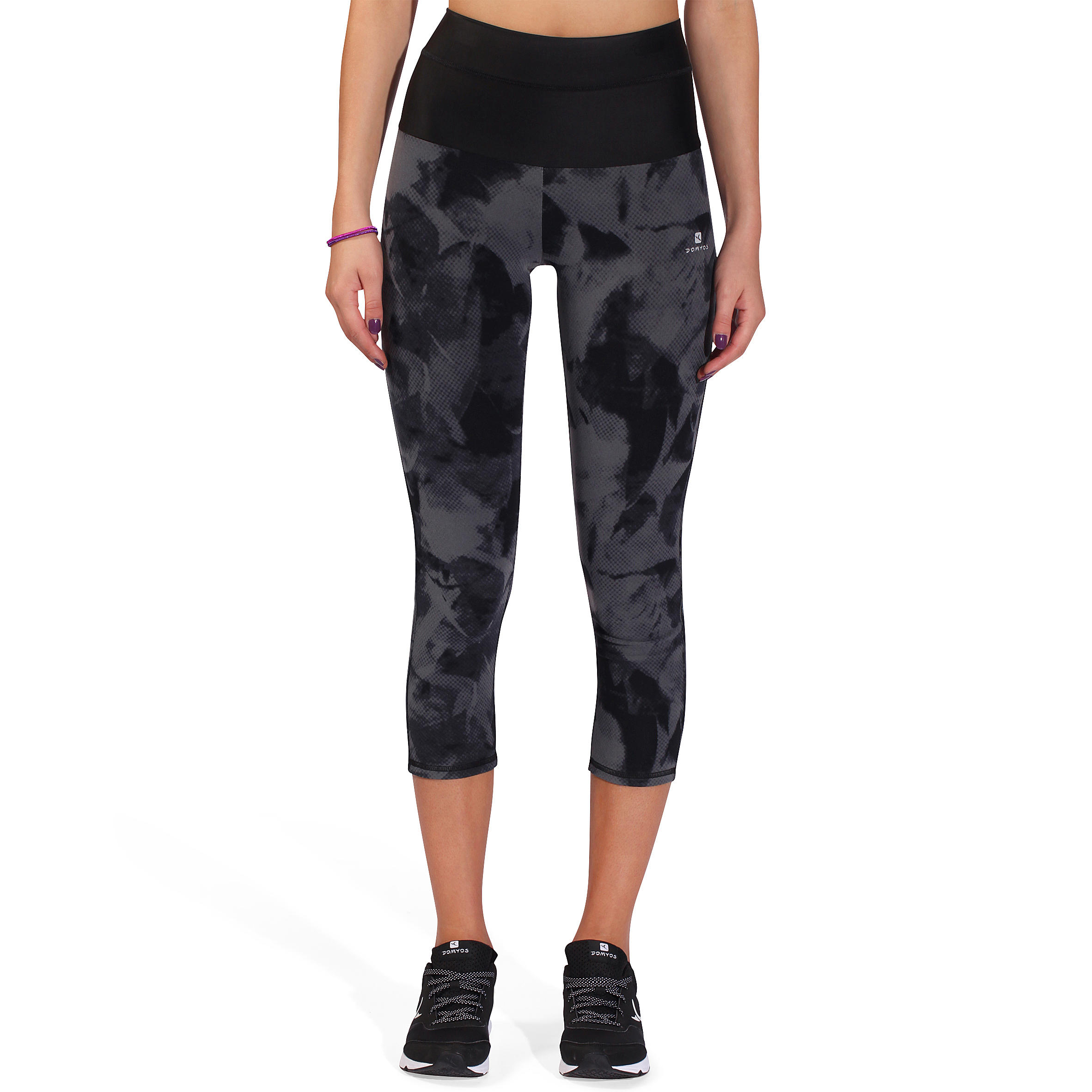 Shape+ Women's Fitness Flat-Stomach 7/8 Print Leggings - Black 2/12