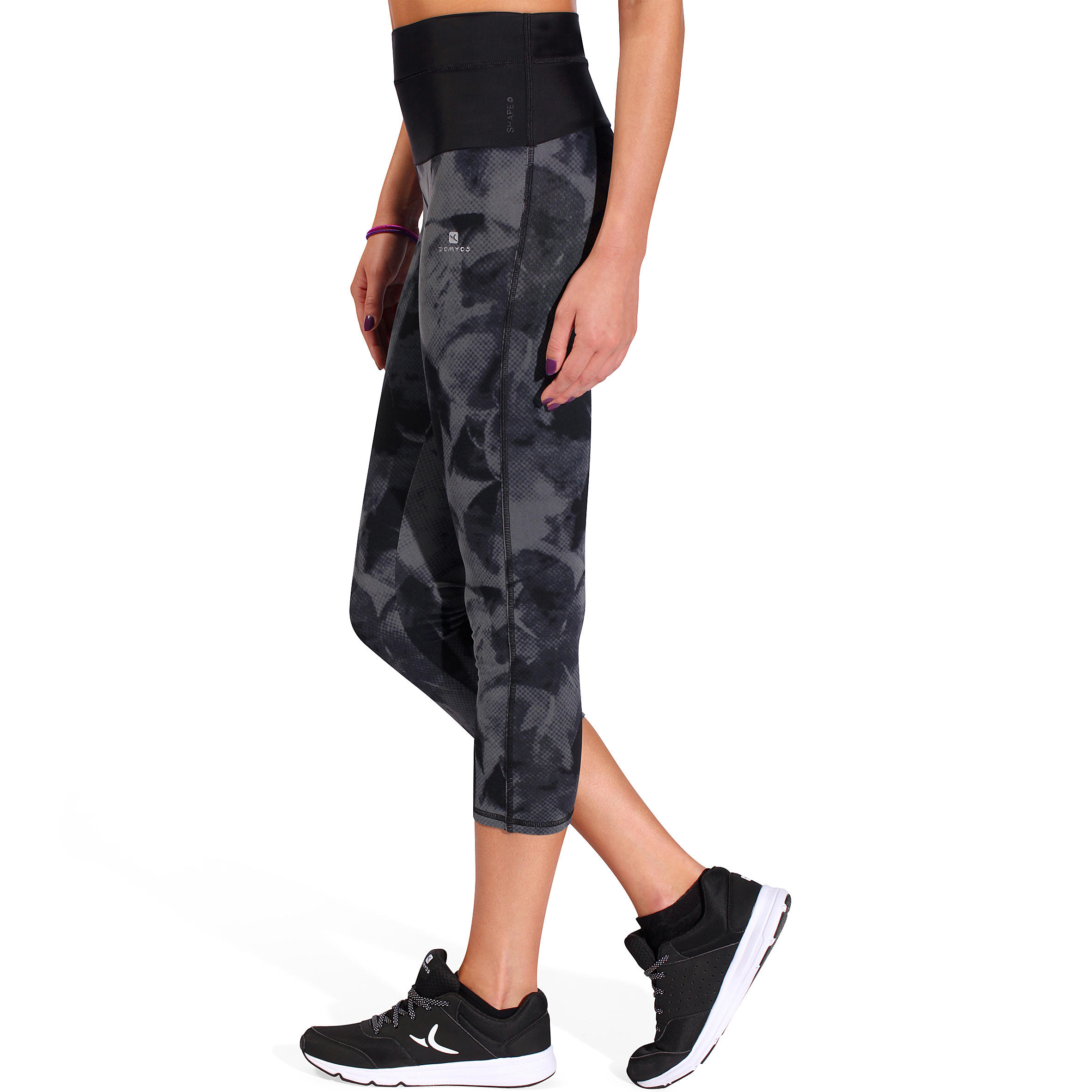 Shape+ Women's Fitness Flat-Stomach 7/8 Print Leggings - Black 5/12
