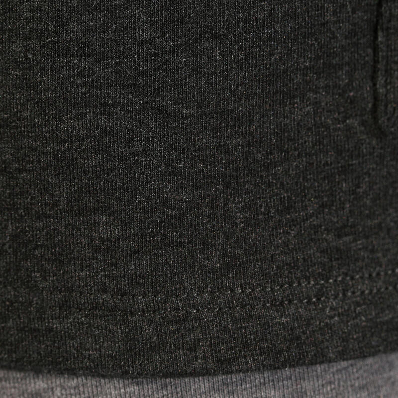 T-shirt manches longues Active capuche fitness femme gris chiné foncé