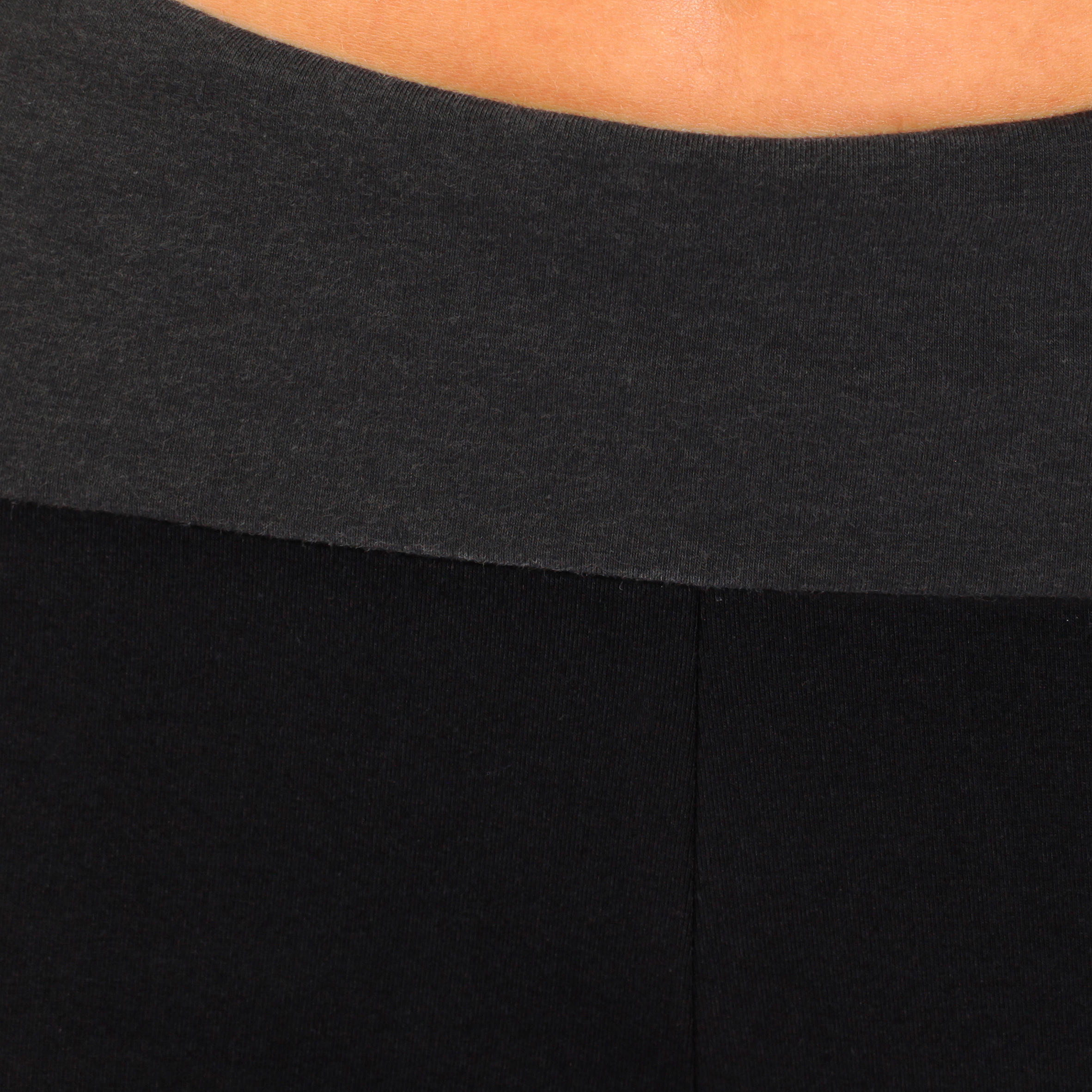 Women's Organic Cotton Yoga Cropped Bottoms - Black/Grey 6/13