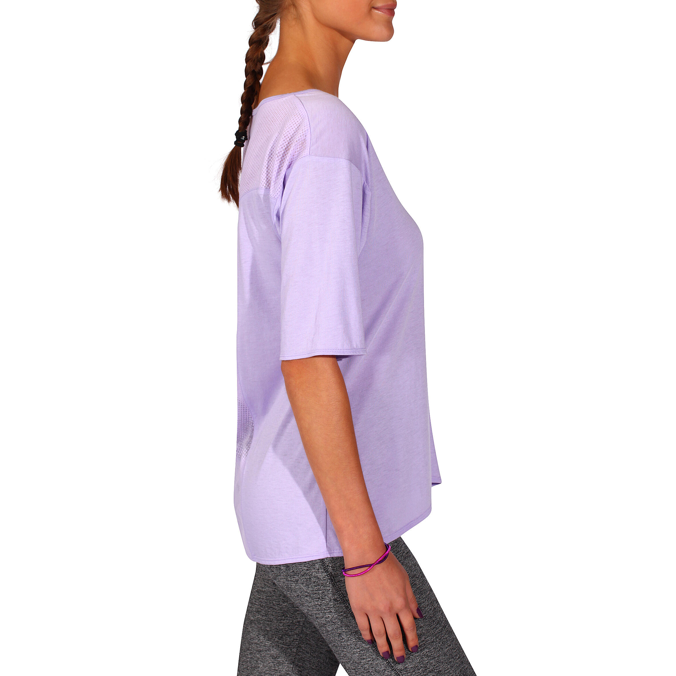 Shape+ Women's Flowing Short-Sleeved Fitness T-Shirt - Purple 3/13