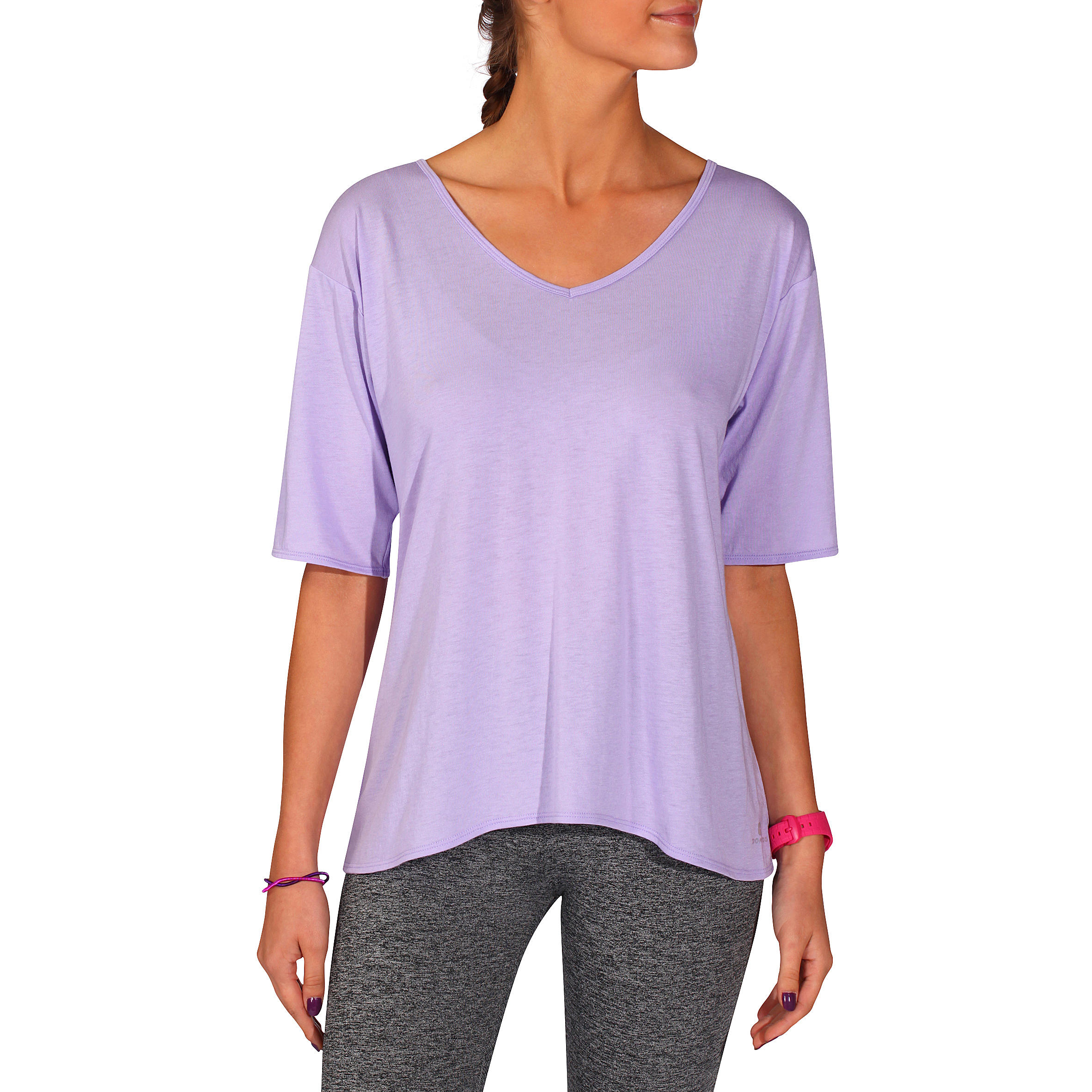 Shape+ Women's Flowing Short-Sleeved Fitness T-Shirt - Purple 2/13