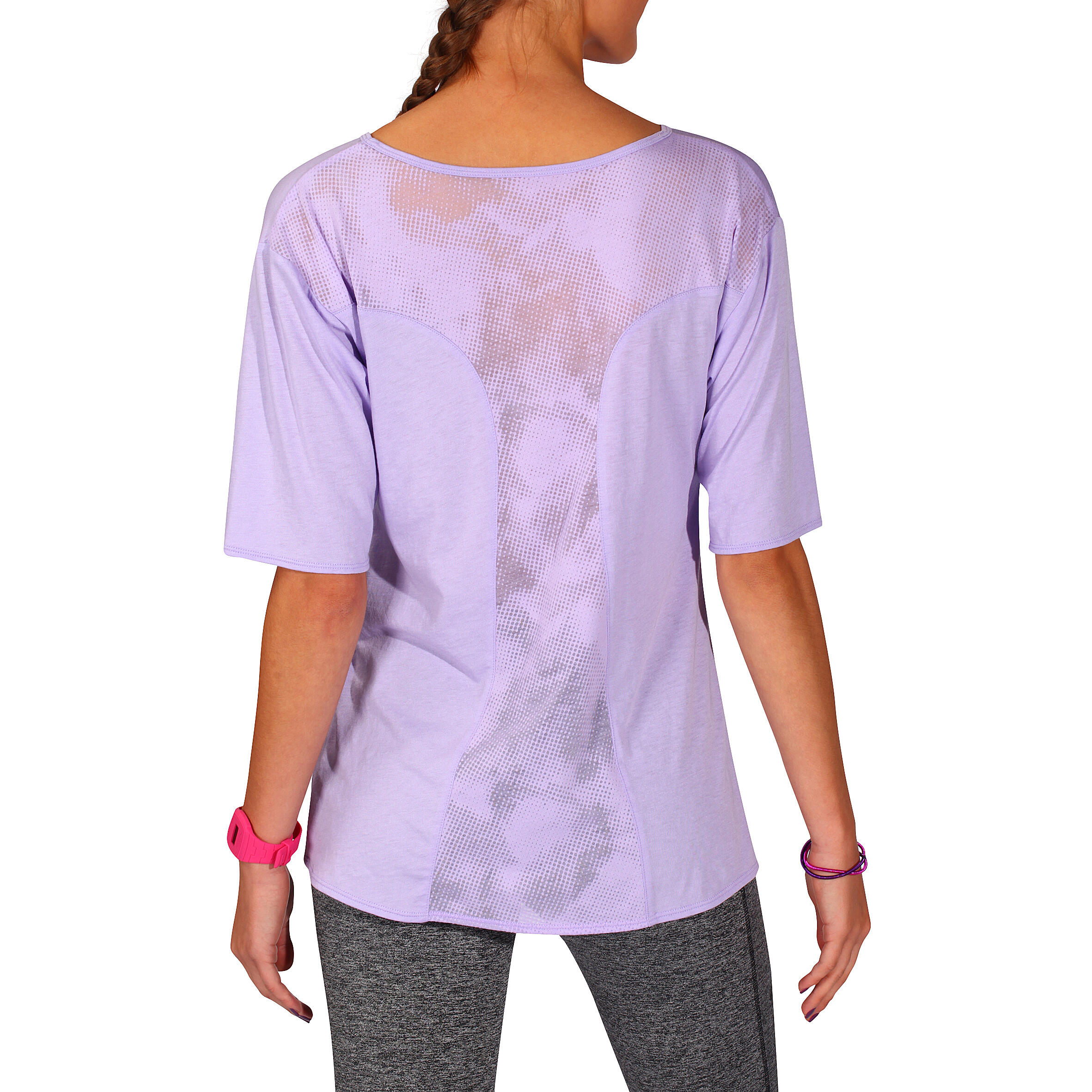Shape+ Women's Flowing Short-Sleeved Fitness T-Shirt - Purple 4/13