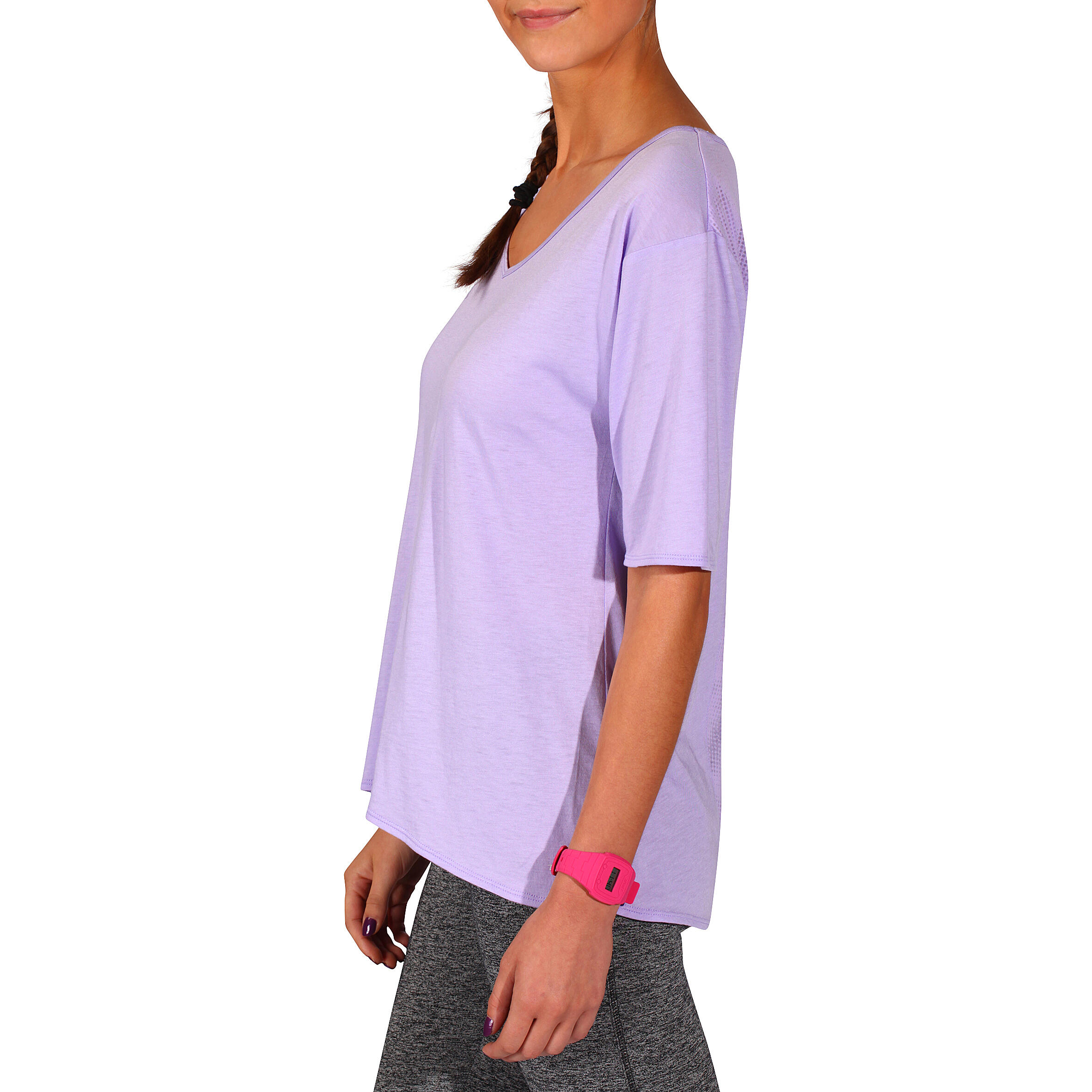 Shape+ Women's Flowing Short-Sleeved Fitness T-Shirt - Purple 5/13
